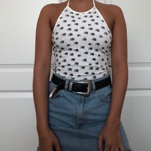 Elephant print halter top